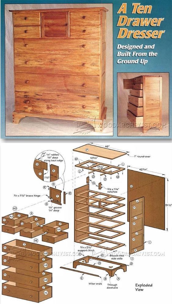 10 Free Dresser Woodworking Plans